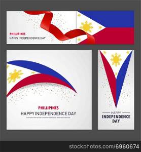 Happy Phillipines independence day Banner and Background Set