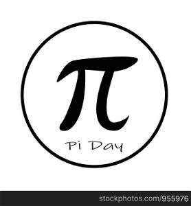happy pi day icon on white background. flat style. pi day icon for your web site design, logo, app, UI. pi symbol. pi sign.