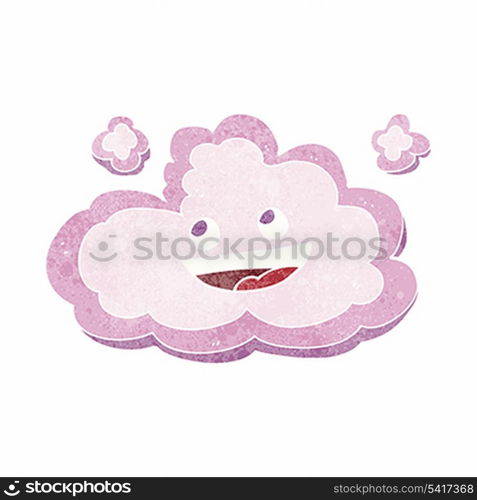 happy pink cloud cartoon