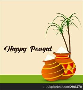 Happy Pongal Festival Background - Vector