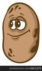 Happy potato, illustration, vector on white background