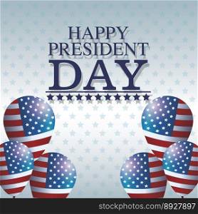 Happy president day balloons creative decorative vector image