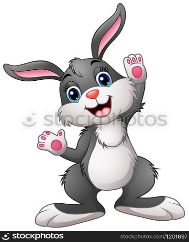 Happy rabbit cartoon isolated on white background