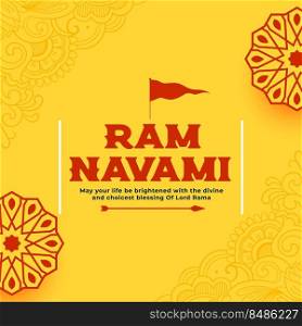 happy ram navami festival yellow blessings card design