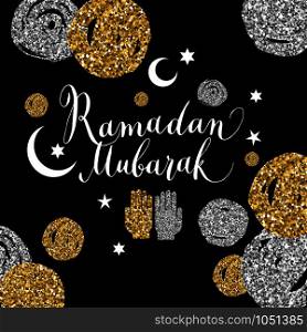 Happy Ramadan illustration with symbol of Ramadan.. Happy Ramadan illustration with celebration symbol of Ramadan.