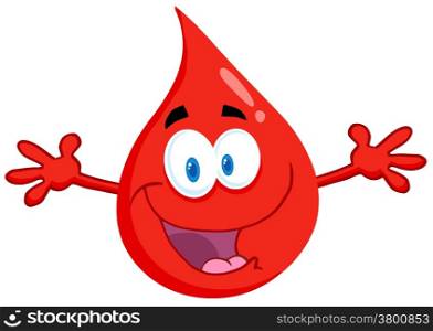Happy Red Blood Drop With Welcoming Open Arms