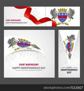 Happy Saint Barthelemy independence day Banner and Background Set