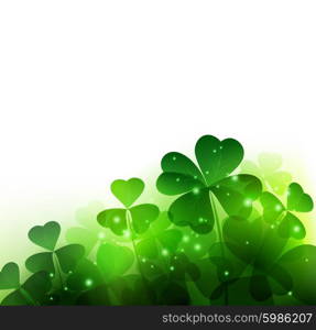 Happy Saint Patricks Day Background. . Vector Happy Saint Patricks Day Background with clover