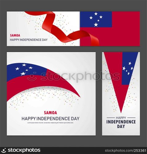 Happy Samoa independence day Banner and Background Set