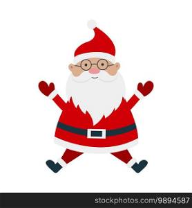 Happy Santa Claus cartoon character isolated on a white background. Can be used for Christmas cards, poster, stickers and etc