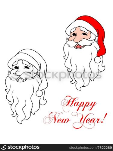 Happy Santa Claus with white beard for holiday design