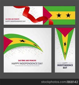 Happy Sao Tome and Principe independence day Banner and Background Set