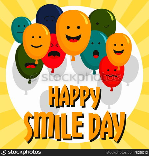 Happy smile day concept background. Flat illustration of happy smile day vector concept background for web design. Happy smile day concept background, flat style