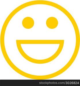 Happy Smiley Smiling Face Flat Style. Use it in all your designs. Smiley happy smiling face emoticon icon in flat style. Quick and easy recolorable shape. Vector illustration a graphic element