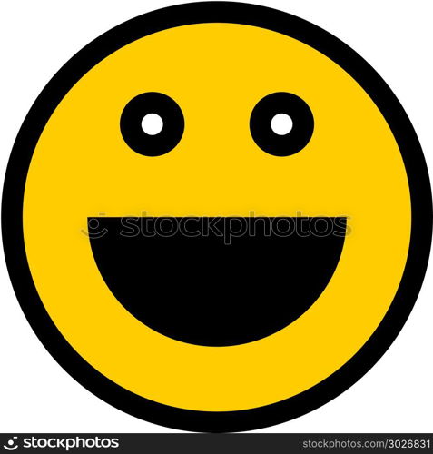 Happy Smiley Smiling Face Flat Style. Use it in all your designs. Smiley happy smiling face emoticon icon in flat style. Quick and easy recolorable shape. Vector illustration a graphic element
