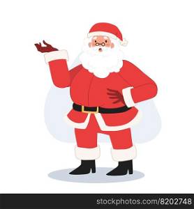 happy smiling Santa claus is giving some advicem santa claus is speaking . flat Vector cartoon character illustration.