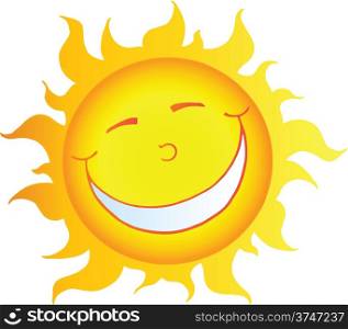 Happy Smiling Sun Cartoon Character