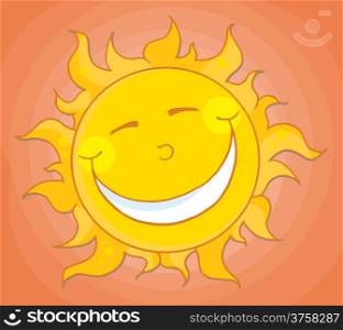 Happy Smiling Sun Mascot Cartoon Character