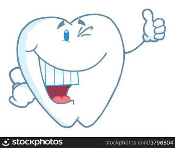 Happy Smiling Tooth Cartoon Mascot Character