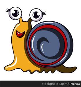 Happy snail icon. Cartoon illustration of happy snail vector icon for web. Happy snail icon, cartoon style
