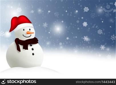 Happy Snowman Christmas background. Vector