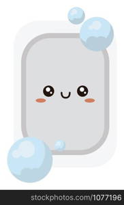 Happy soap, illustration, vector on white background.