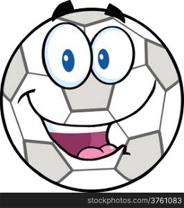 Happy Soccer Ball Cartoon Character