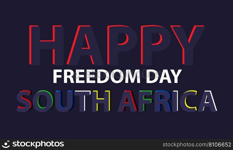 Happy south africa freedom day 27 april Royalty Free Vector