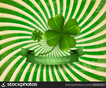Happy St. Patrick&rsquo;s Day background with a clover. Vector.