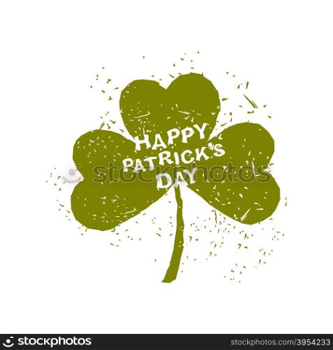Happy St. Patrick&rsquo;s day. Clover grunge. Logo for national Irish Spring Festival&#xA;