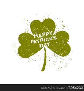 Happy St. Patrick&rsquo;s day. Clover grunge. Logo for national Irish Spring Festival&#xA;