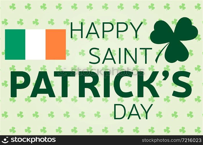Happy St. Patrick&rsquo;s Day greeting card. Vector illustration.