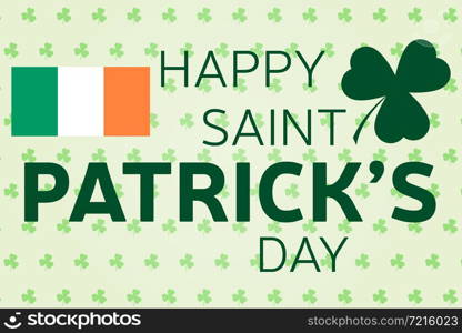 Happy St. Patrick&rsquo;s Day greeting card. Vector illustration.