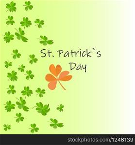 Happy St. Patrick&rsquo;s day. Holiday Greeting Card. Celebration green background with shamrock, garland and place for your text. Vector illustration. White background with green shamrock and place for your text. Vector illustration. EPS 10