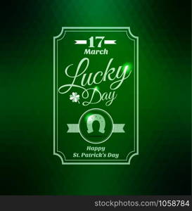 Happy St. Patrick&rsquo;s Day Invitation. Happy St. Patrick&rsquo;s Day Invitation card on green