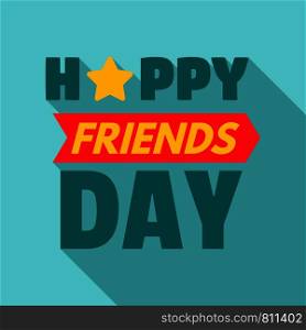 Happy star friend day logo. Flat illustration of happy star friend day vector logo for web design. Happy star friend day logo, flat style