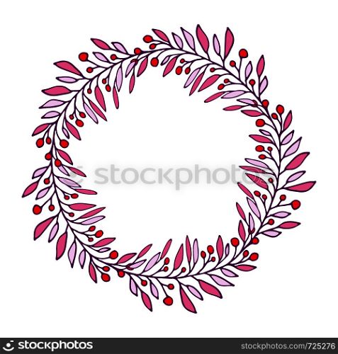 Happy Summer wreath. Vector Illustration. Pink decorative frame. Happy Summer wreath. Vector Illustration. Pink decorative frame.