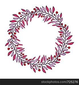 Happy Summer wreath. Vector Illustration. Pink decorative frame. Happy Summer wreath. Vector Illustration. Pink decorative frame.