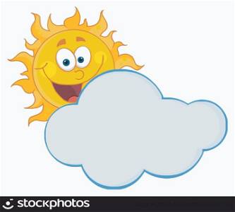 Happy Sun Hiding Behind Cloud