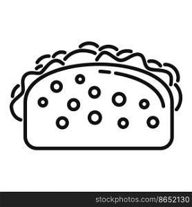 Happy taco icon outline vector. Tacos menu. Mexican food. Happy taco icon outline vector. Tacos menu