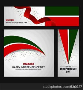 Happy Tatarstan independence day Banner and Background Set