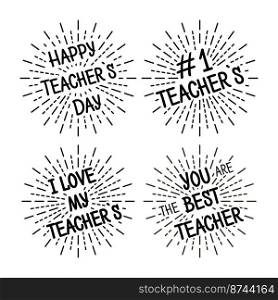 Happy Teacher’s Day different variants of the inscription