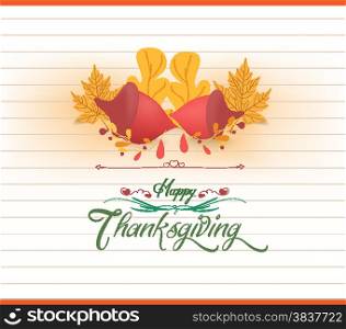 happy thankgiving with acorns greeting card