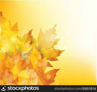 Happy Thanksgiving. Autumn background with geometrical leaves