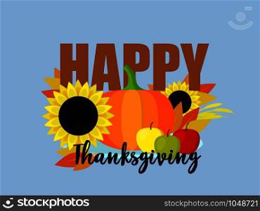 Happy thanksgiving concept background. Flat illustration of happy thanksgiving vector concept background for web design. Happy thanksgiving concept background, flat style