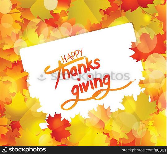 Happy Thanksgiving Day. Autumn background with colorful leaves