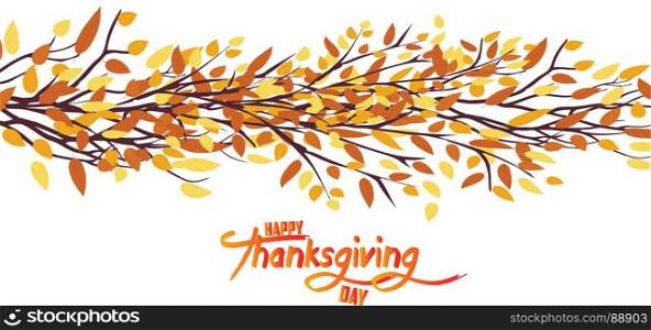 Happy Thanksgiving Day. Autumn tree. Fall Leaves Background