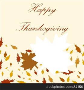 Happy Thanksgiving Day background with beautiful autumn maple leaves, can be use as flyer, banner or poster.