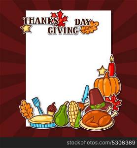 Happy Thanksgiving Day background with holiday objects. Happy Thanksgiving Day background with holiday objects.