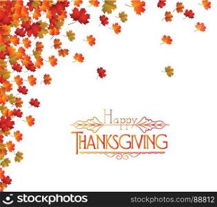 Happy Thanksgiving Day. Fall Leaves Background